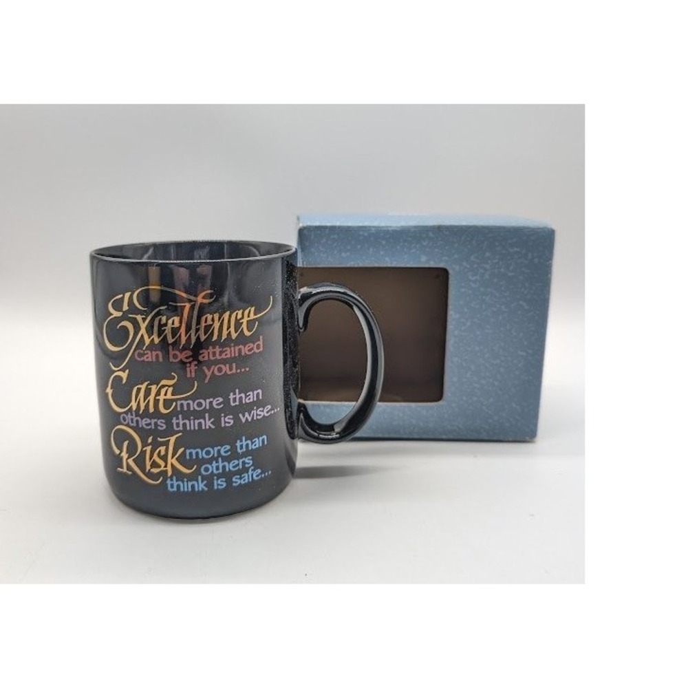 Vintage Hallmark Inspirational Quote Coffee Mug Dream Expect Care Excellence NEW